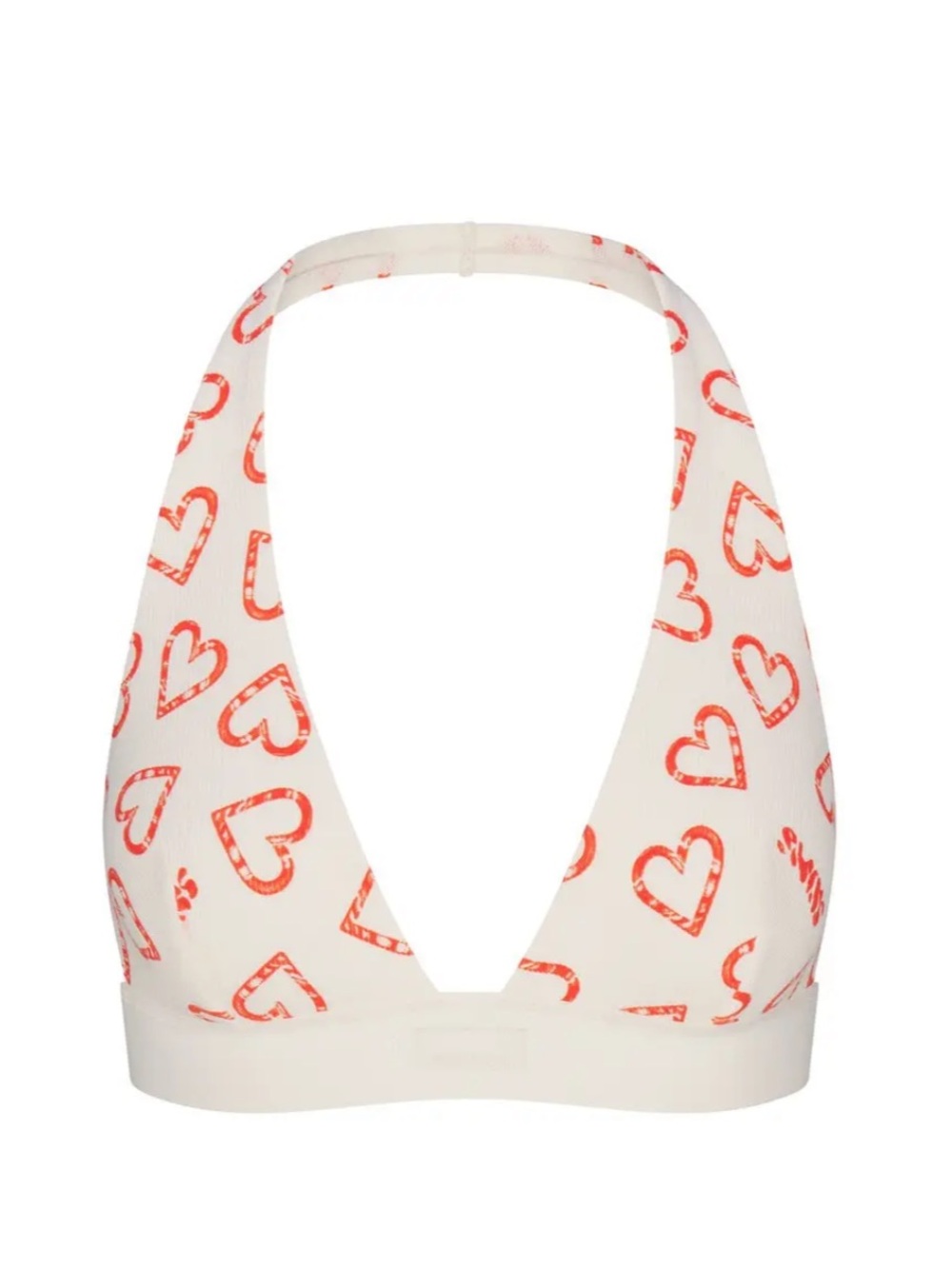 SKIMS Cotton Rib Halter Bralette Marble Candy Heart Print